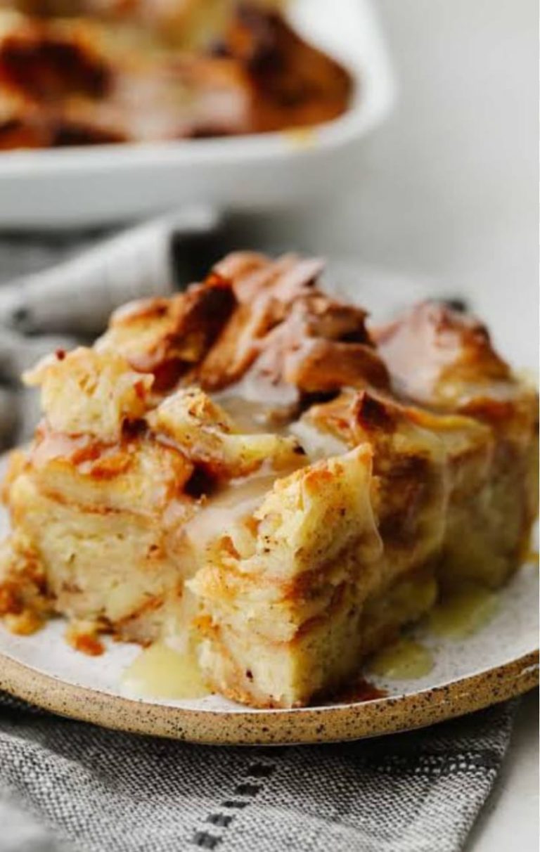 CROISSANT BREAD PUDDING WITH BRANDY CREAM SAUCE