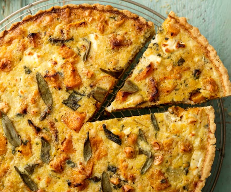 Butternut, sage & hazelnut quiche