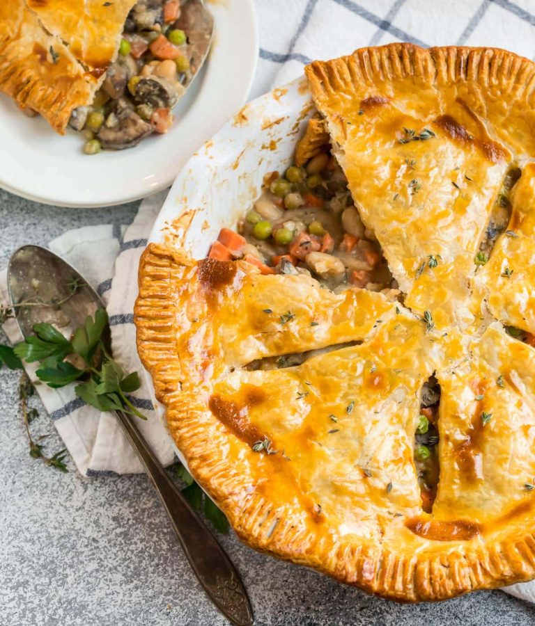 Christmas dinner pie with roasted veg