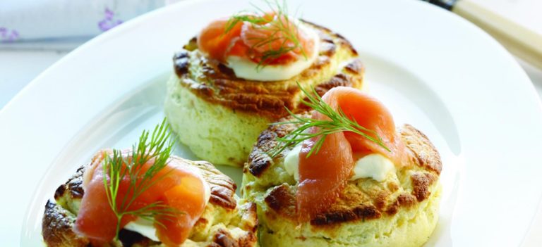 Smoked salmon soufflés