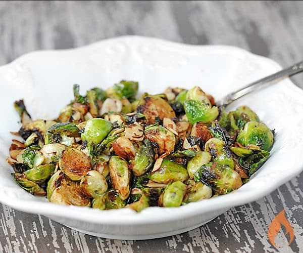 Charred brussels sprouts with Marmite butter