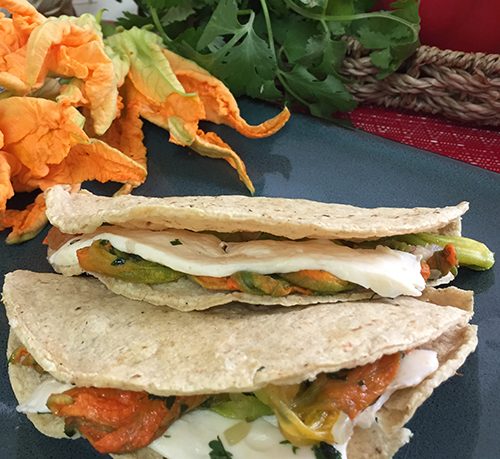 Quesadillas de Flor de Calabaza (Zucchini Blossom Quesadillas)