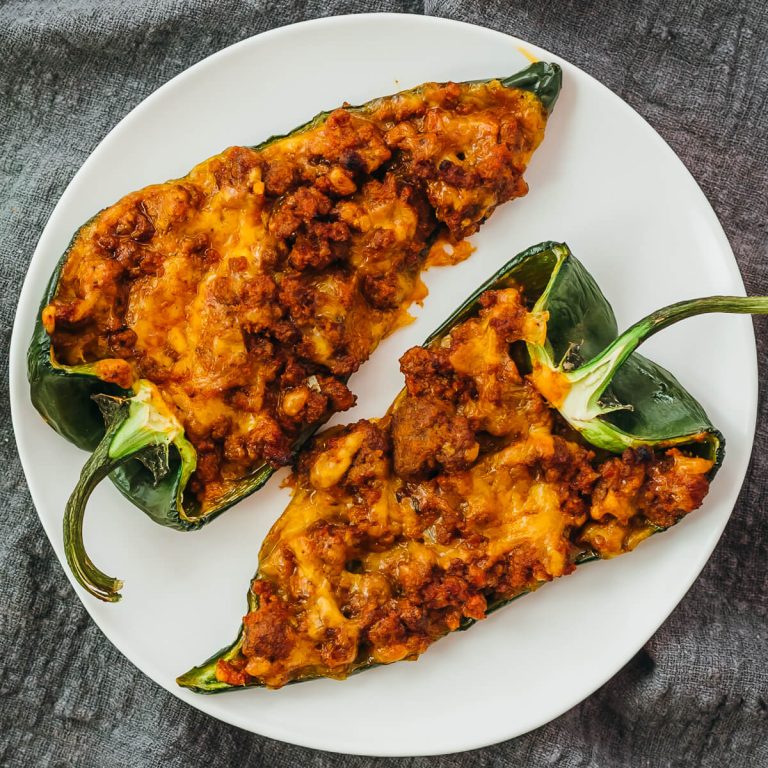 taco stuffed and poblano peppers